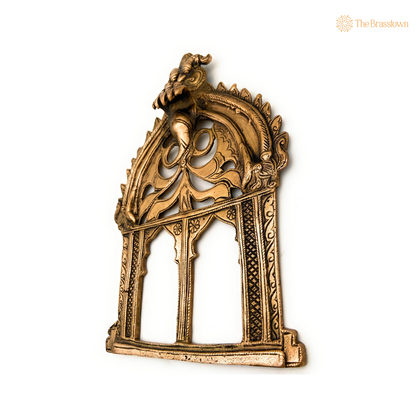 Antique Brass Arch Frame with Serpent Motif 10.5 Inch