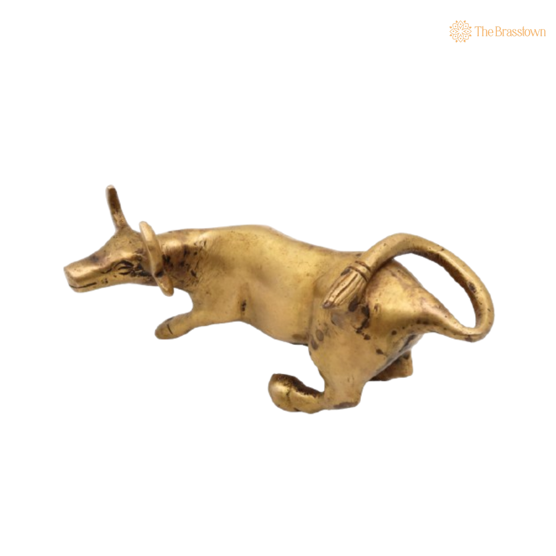 Handcrafted Brass Bull Figurine 3 Inch
