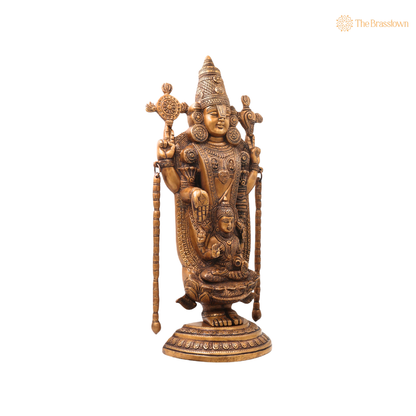 Brass Venkateswara Balaji Srinivasa Govinda Tirupati Idol – Tirupati Balaji Statue for Puja &amp; Home Mandir 20 Inch