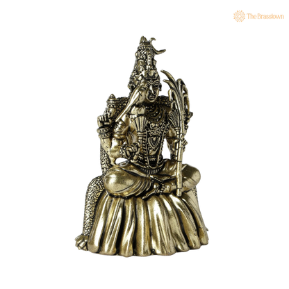 Brass Kamakshi Amman Idol 4 Inch side view – antique finish detail