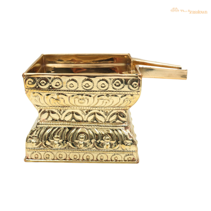Traditional Brass Abhisheka Patra for Shiva Abhishekam – Mahadev Shankara Ling abhishekam Kalash Patram for Pooja, Temple &amp; Home Mandir 6 Inch