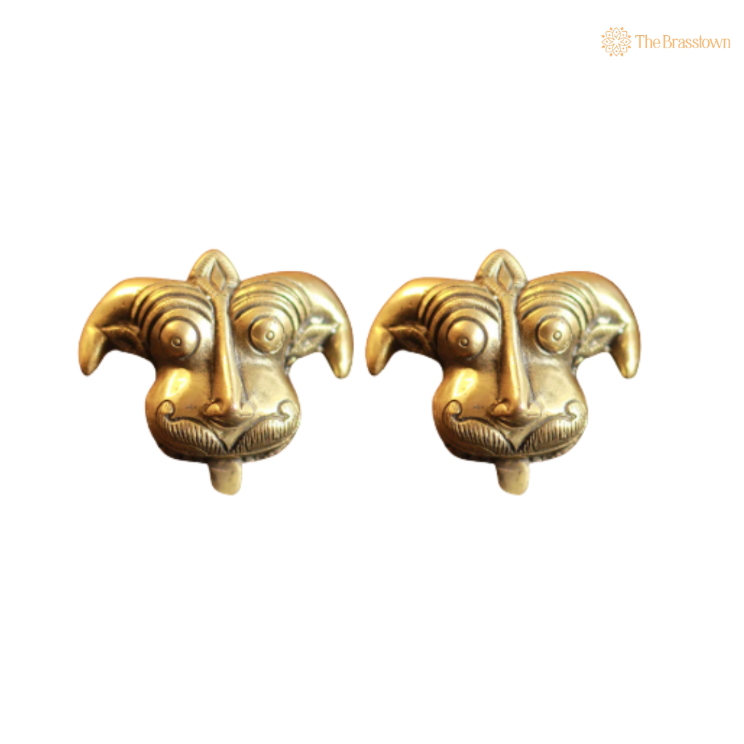 Handcrafted Brass Wall-Mounted Door Knocker 2.5 Inch side view – antique finish detail