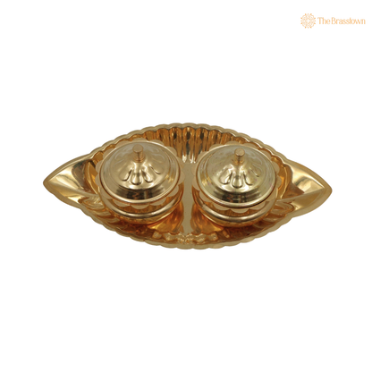 Traditional Handcrafted Brass Kumkum Bowl – Traditional Peetal Kumkum Holder for Pooja, Temple &amp; Home Décor 2.5 Inch