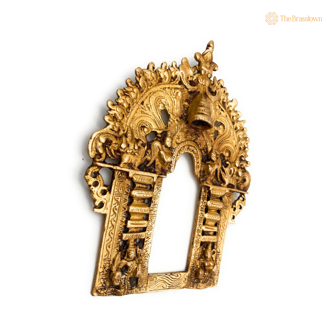 Intricately Designed Traditional Brass Temple Arch Frame 8.5 Inch