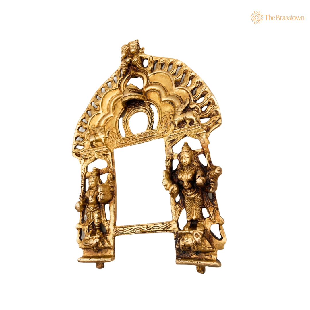 Antique Brass Temple Arch Frame with Divine 11 Inch