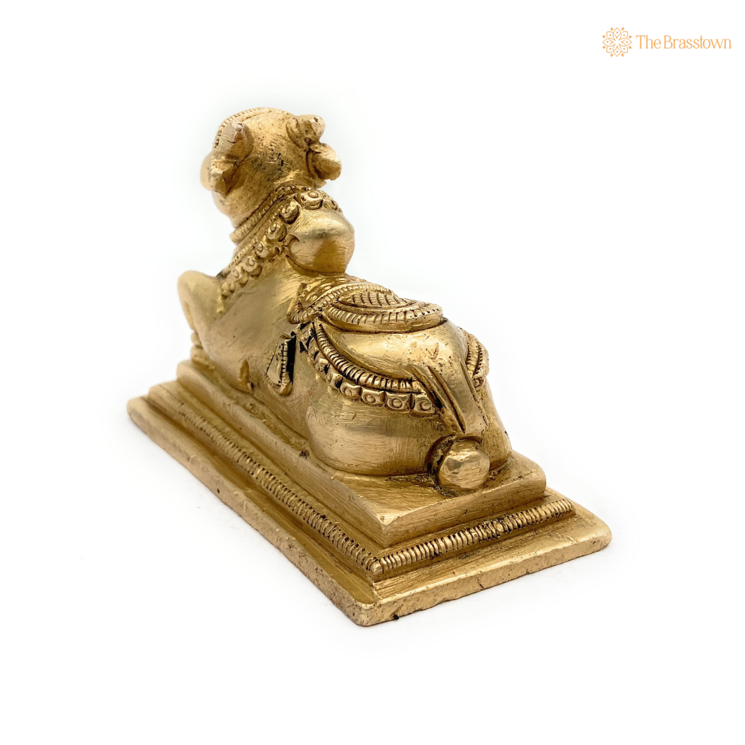 Traditional Brass Nandi Statue 3 Inch
