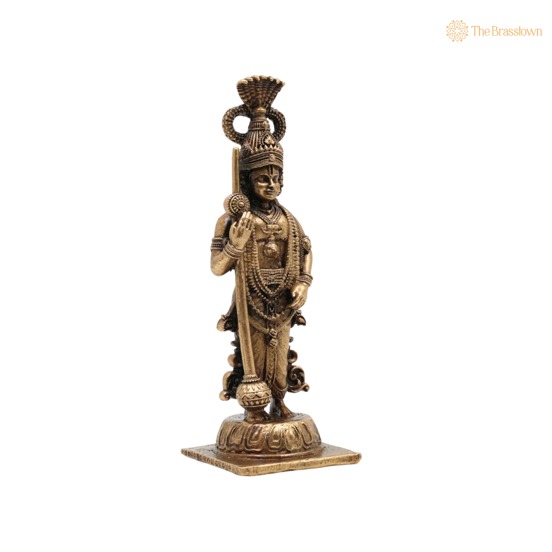 Brass Udupi Krishna Idol 4 Inch – home mandir puja decor India