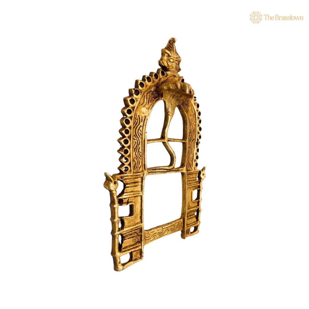 Traditional Antique Brass Temple Arch Frame 7.5 Inch