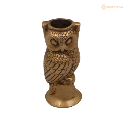 Handcrafted Brass Owl Idol for vastu – Decorative Owl Statue for Home Décor &amp; Spiritual Spaces 7 Inch
