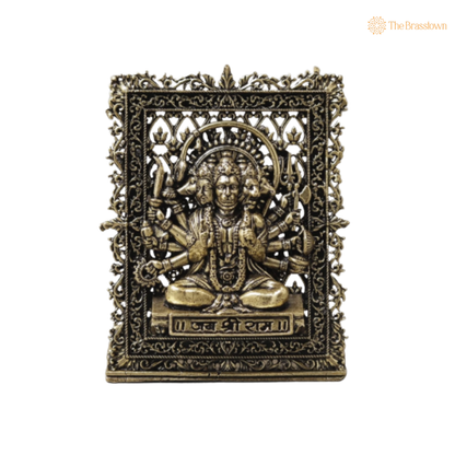 Brass Panchmukhi Hanuman Idol – Fine Handcrafted Bajrangbali Murti for Car Dashboard, Home Mandir, Pooja &amp; Spiritual Protection 3 Inch