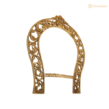 Brass Handcrafted Big Prabhaval Arch – Handcrafted Arch Wall Hanging for Home Temple, Deity Décor &amp; Spiritual Ambience 19 Inch