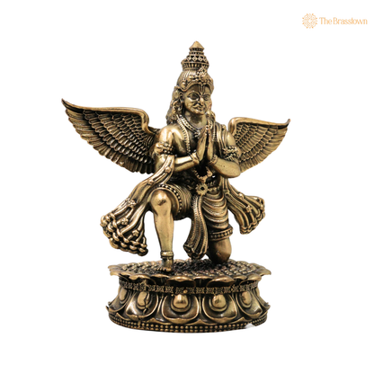 Brass Garud Dev Idol - The Divine Eagle (Garuda Bhagwan Vishnu Vahana) 4.5 Inch
