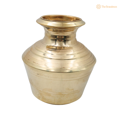 Unique Brass Water Pot Kalash Jal Patra For Pooja – Traditional Pital Gangajali Kamandal for Puja, Ganga Jal Storage, Rishi Muni Kalash &amp; Hindu Rituals 10 Inch