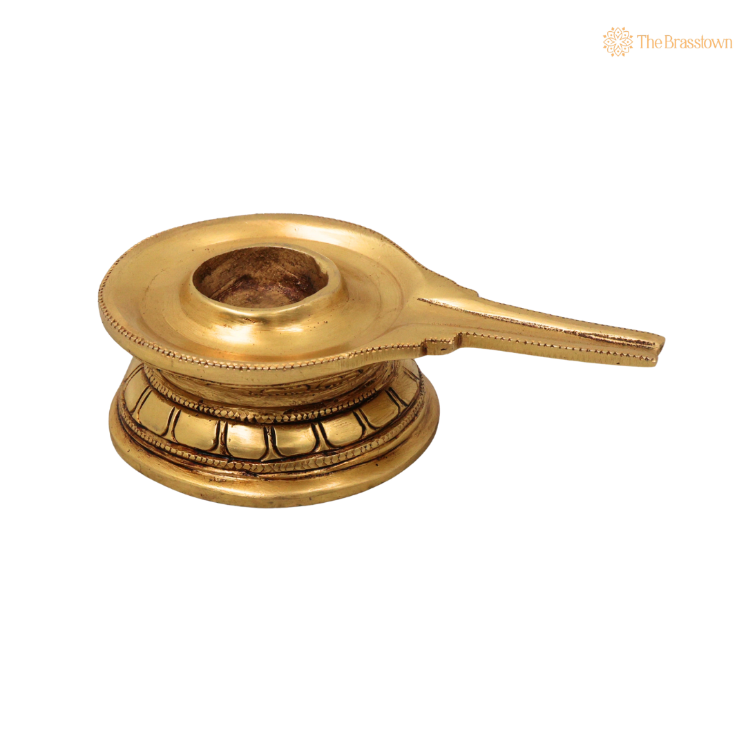 Brass Saligrama Stand Peetham – Shaligram Shila Peedam for Vishnu Narayana Pooja, Mandir &amp; Vaishnava Worship 1.5 Inch