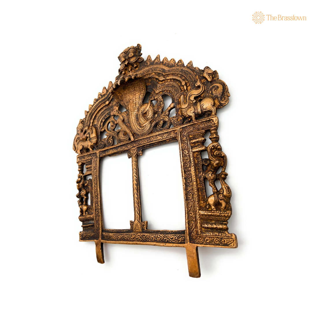 Exquisite Traditional Brass Arch Frame with Mythological Design 10 Inch