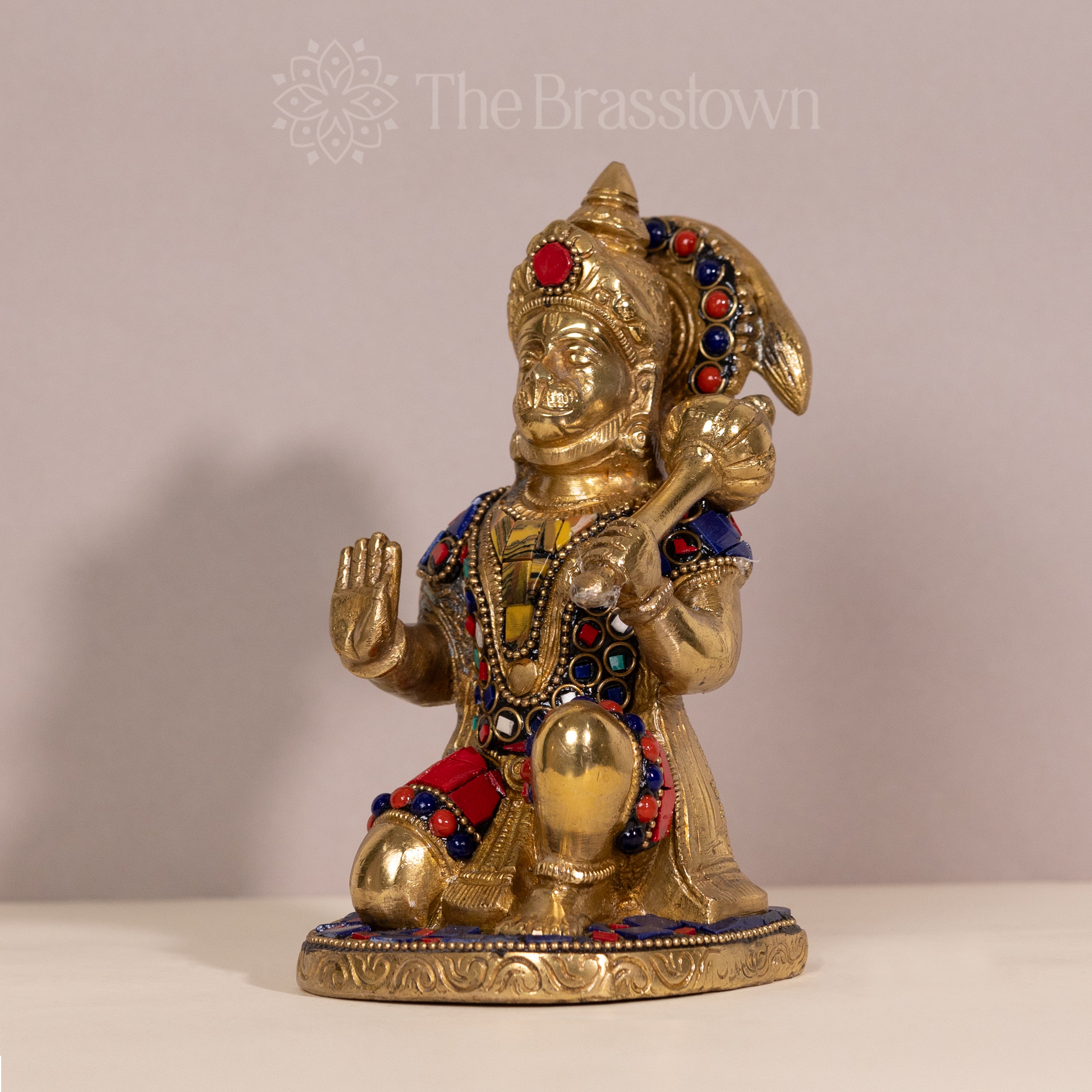 Brass Lord Hanuman Statue – Handcrafted Devotional Decor