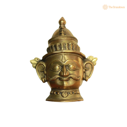Brass Nandi Idol 9.5 Inch side view – antique finish detail