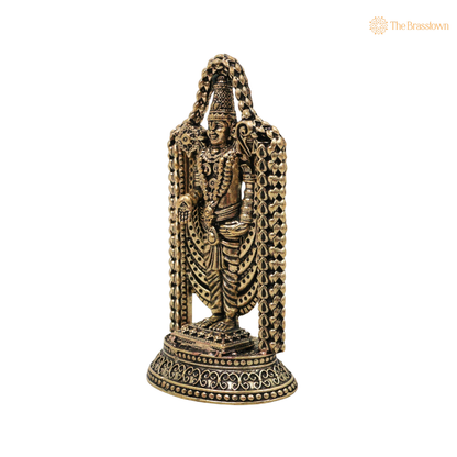 Brass Venkateshvara Idol WIth Frame 3.5 Inch – home mandir puja decor India