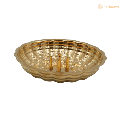 Handcrafted Brass Agarbatti Holder Plate – Brass Peetal Incense Stick &amp; Dhoopbatti Stand for Pooja Room, Temple &amp; Home Décor 1 Inch