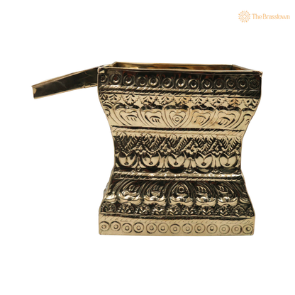 Traditional Brass Abhisheka Patra –  Abhishekam Kalash Patram for Pooja, Temple &amp; Home Mandir 8.5 Inch