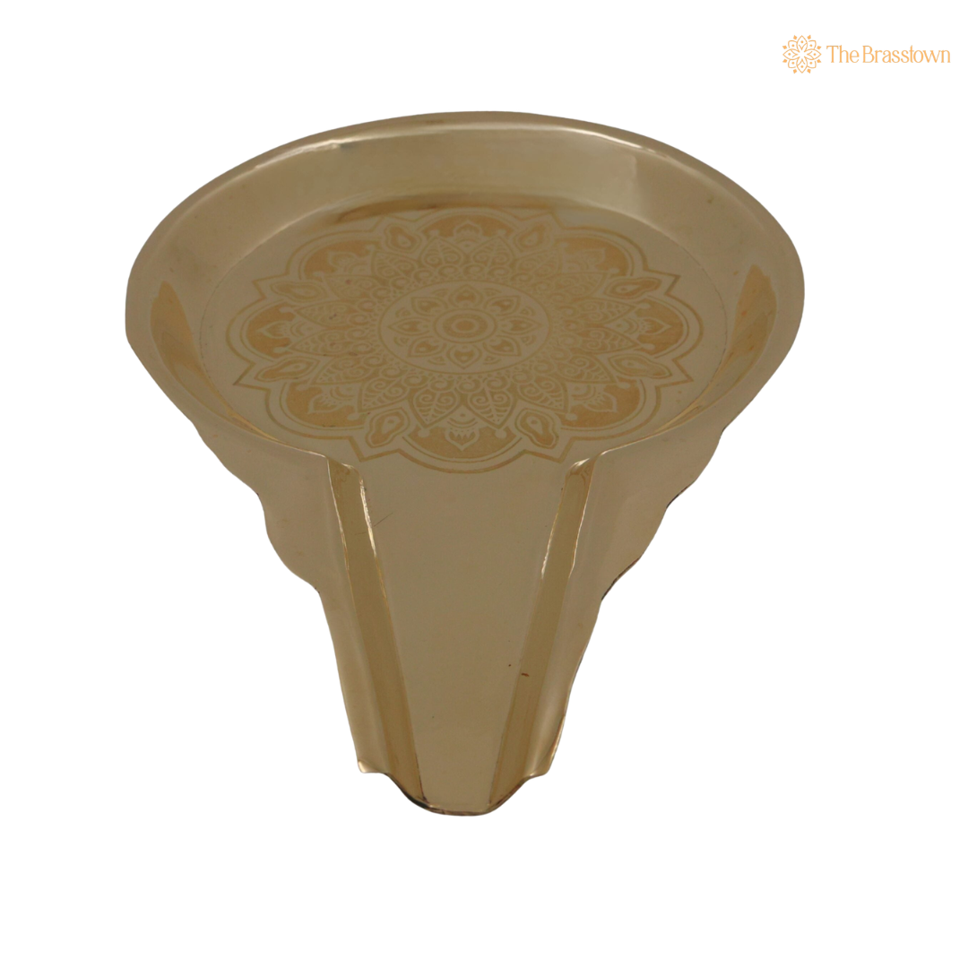 Brass Abhisheka Patra – Traditional Abhishekam Somasutra Vessel for Deity Worship, Mandir Rituals &amp; Home Puja 1 Inch