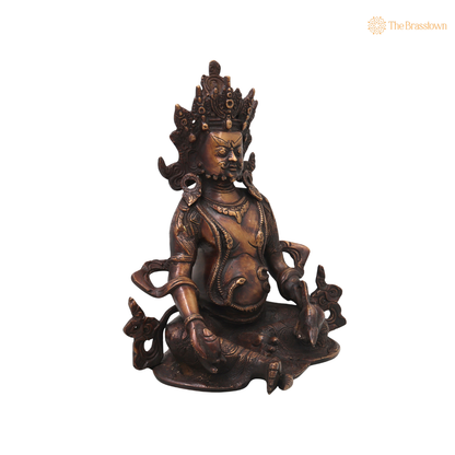 Handcrafted Brass Kubera Idol – Handcrafted Unique Vaishravana Wealth Murti for Vastu, Pooja, Home Mandir, Décor &amp; Spiritual Gifting 10 Inch
