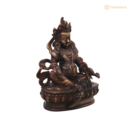Unique Handcrafted Brass Kubera Idol – Handcrafted Vaishravana Wealth Murti for Vastu, Pooja, Home Mandir, Décor &amp; Spiritual Gifting 9 Inch