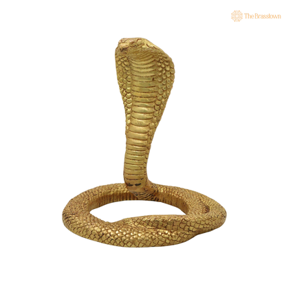 Brass Snake Handcrafted Naag Devta Idol – Unique Naag Devta Murti for Pooja, Vastu, Home Mandir, Spiritual Décor &amp; Traditional Gifting 7.5 Inch