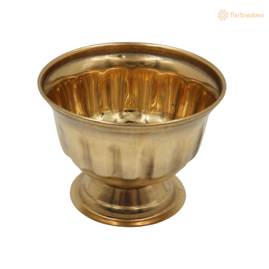 Handcrafted Brass Kumkum Bowl – Traditional Peetal Kumkum Holder for Pooja, Temple &amp; Home Décor 3 Inch