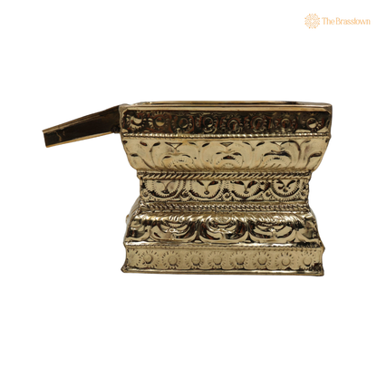 Traditional Brass Abhisheka Patra –  Abhishek Kalash Param for Pooja, Temple &amp; Home Mandir 4.5 Inch