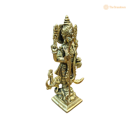 Brass Small Murugan Swamy (Kartikeya) Idol – Fine Golden Finish for Puja &amp; Home Mandir 7 Inch