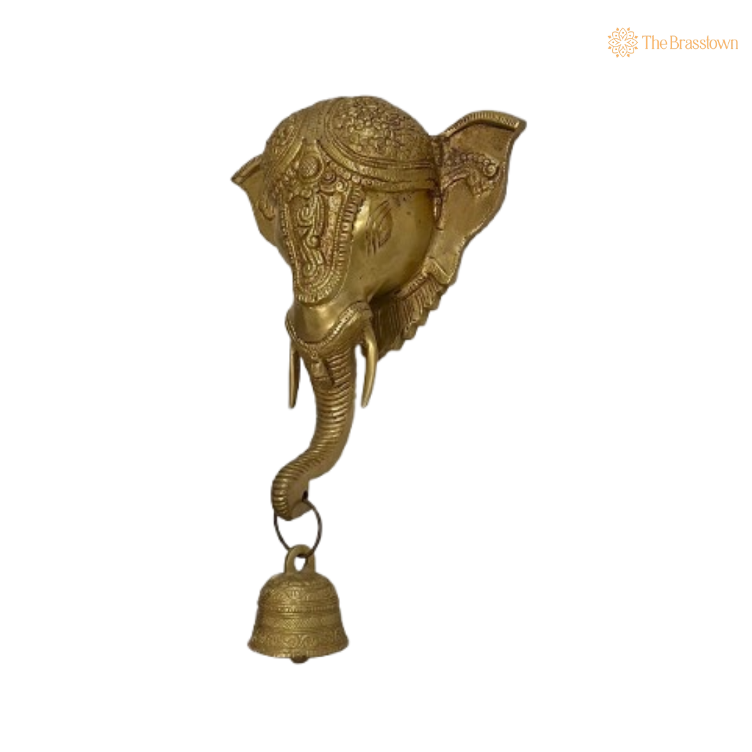 Handcrafted Brass Ganesha Wall Hanging with Bell