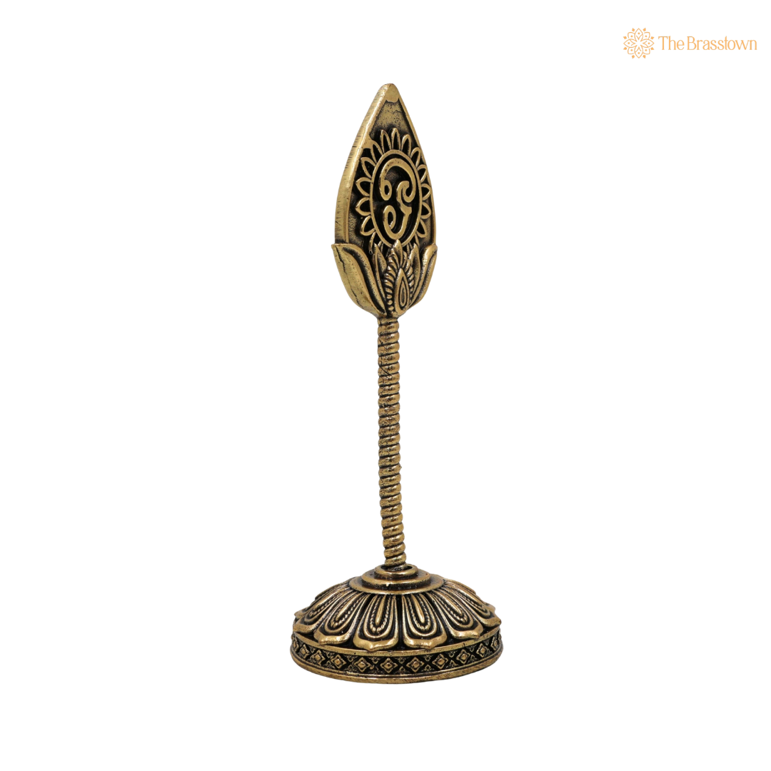 Brass Murugan Vel Idol 6 Inch side view – antique finish detail