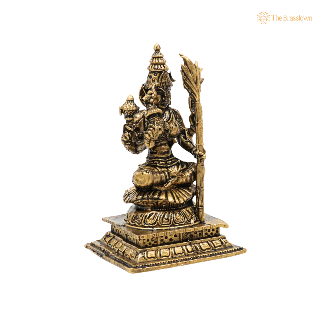 Brass Kamakshi Idol 2 Inch side view – antique finish detail