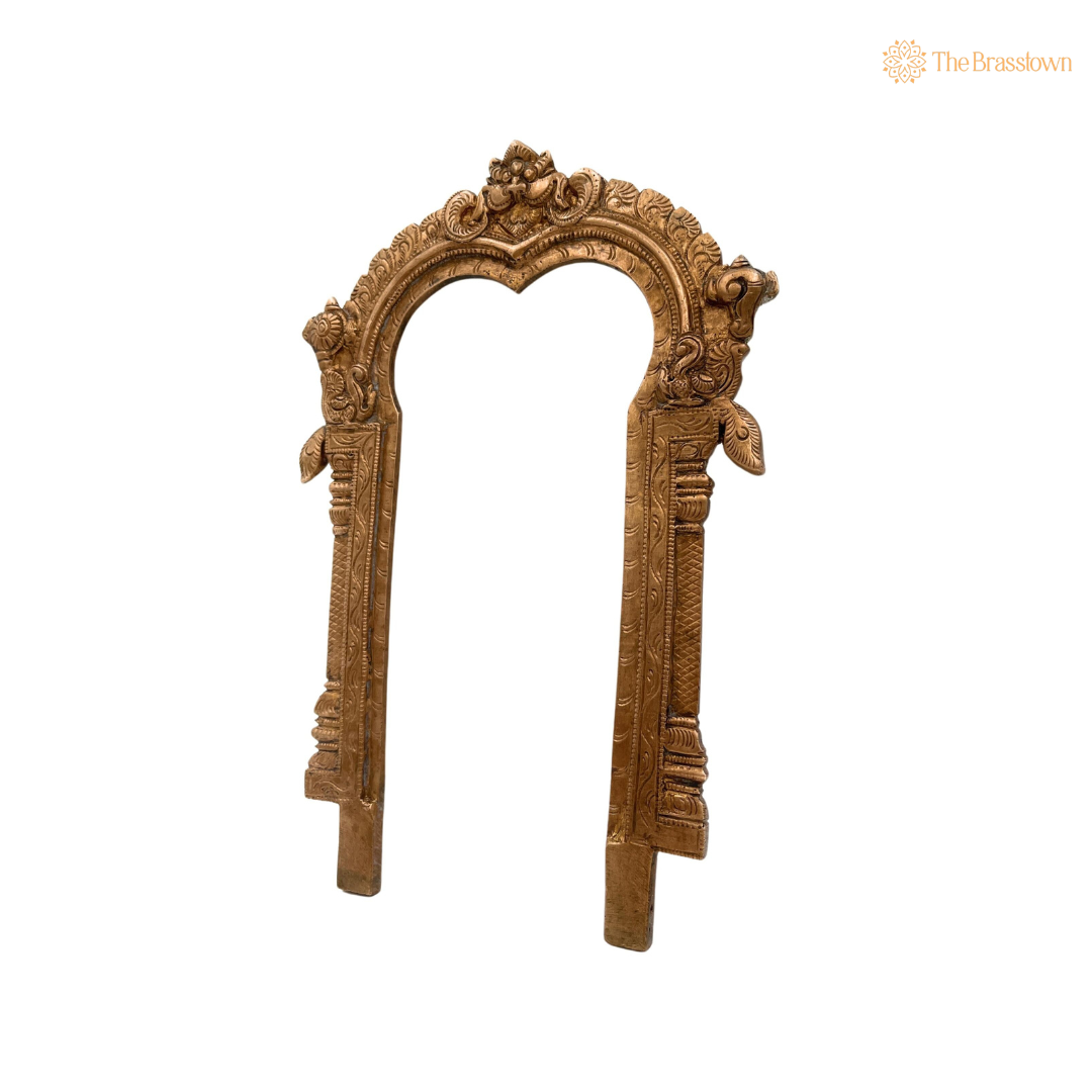 Traditional Antique Brass Arch Frame 10.5 Inch side view – antique finish detail