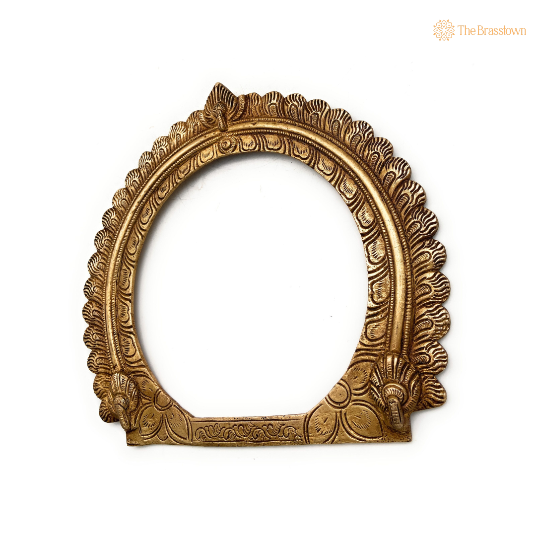 Ornate Antique Brass Circular Arch Frame 9 Inch