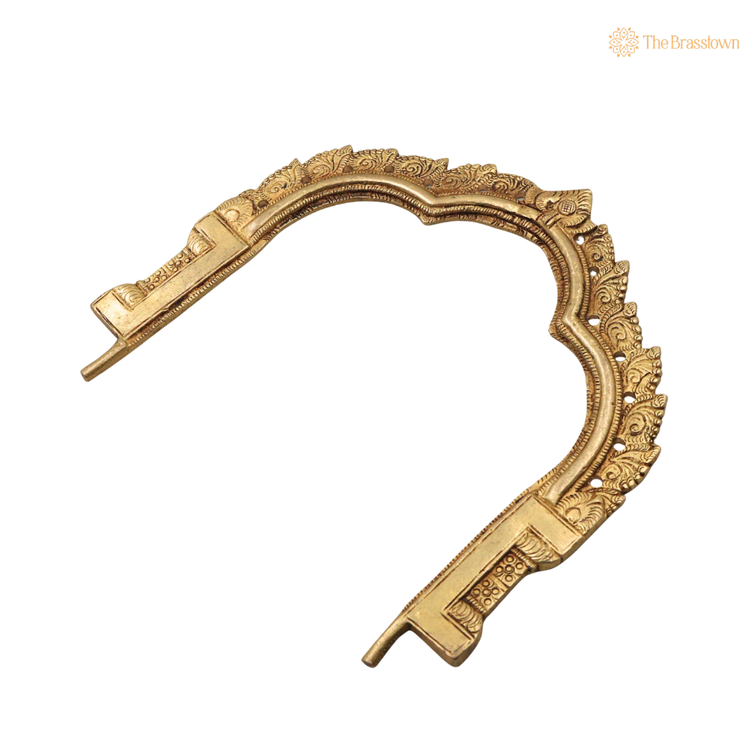 Brass Prabhavali Arch 7 Inch side view – antique finish detail