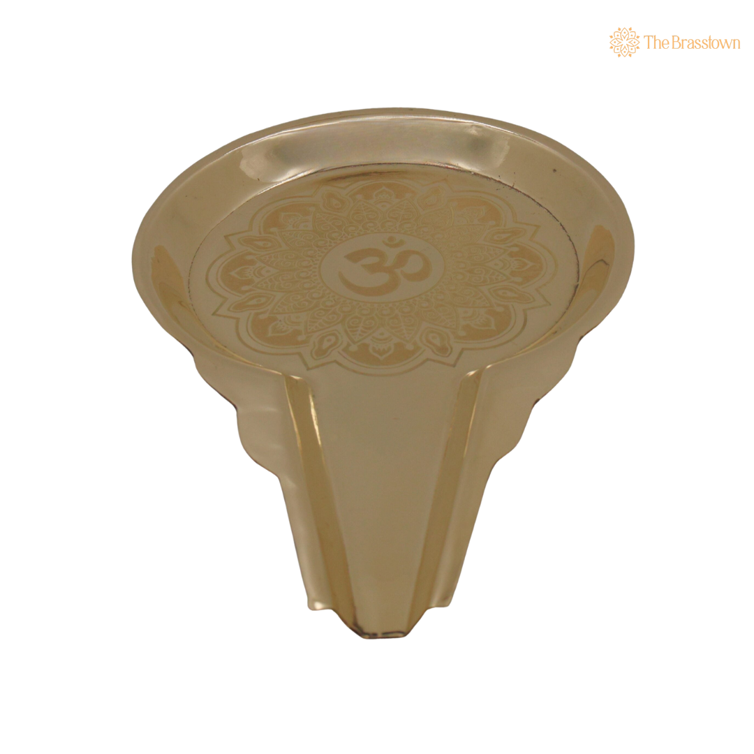 Handcrafted Brass Abhisheka Patra – Traditional Abhishekam Somasutra Vessel for Deity Worship, Mandir Rituals &amp; Home Puja 1 Inch