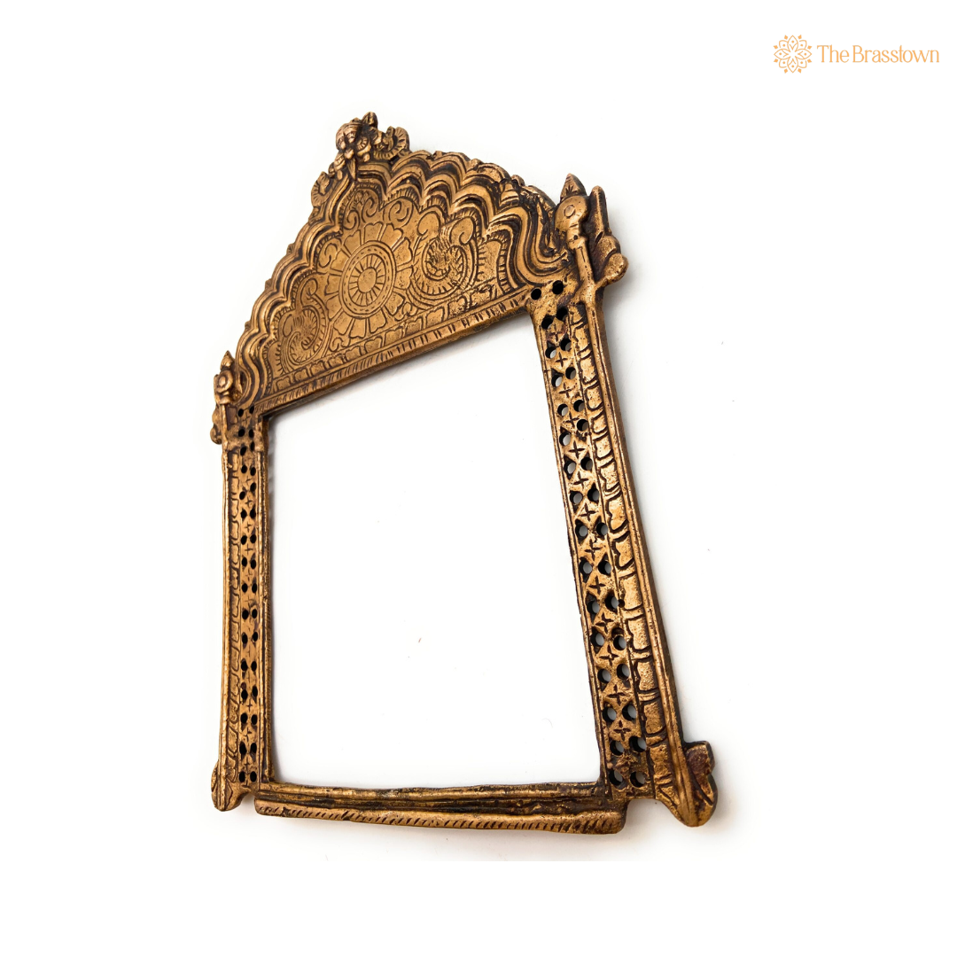 Antique Brass Temple Frame with Ornamental Design 11 Inch