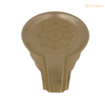 Traditional Brass Abhisheka Patra – Traditional Abhishekam Somasutra Vessel for Deity Worship, Mandir Rituals &amp; Home Puja 1 Inch
