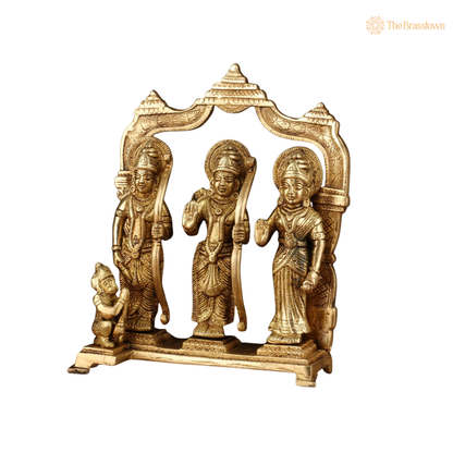 Antique Brass Ram Darbar Statue 7 Inch side view – antique finish detail