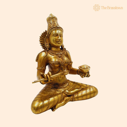 Brass Annapurna Devi Idol – Temple, Home Décor &amp; Gift, Handcrafted Pittal Statue 10.5 Inch 1