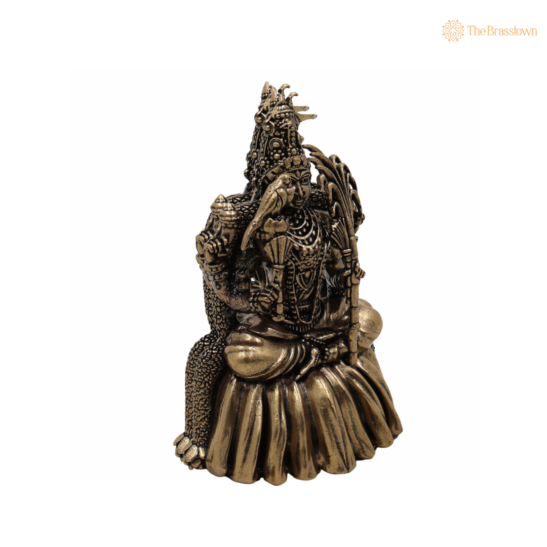 Brass Sitting Kamakshi Idol 4 Inch closeup – intricate craftsmanship