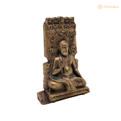 Brass Raghavendra Swamy Idol 3 Inch closeup – intricate craftsmanship