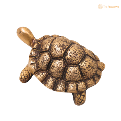 Brass Tortoise Sculpture (Kurma) – Vastu &amp; Feng Shui Symbol for Stability, Wealth &amp; Protection 1.5 Inch