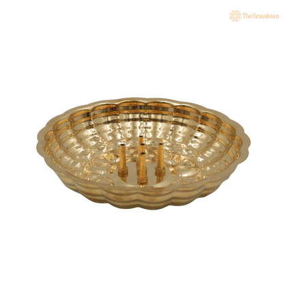 Handcrafted Brass Agarbatti Holder Plate – Brass Peetal Incense Stick &amp; Dhoopbatti Stand for Pooja Room, Temple &amp; Home Décor 1 Inch