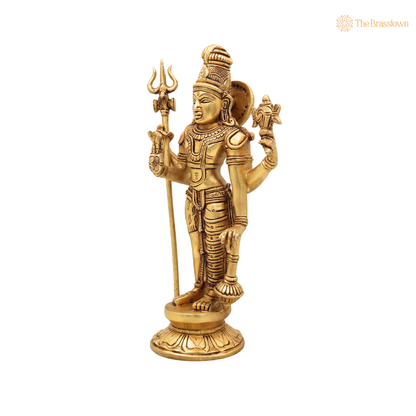 Brass Harihara Idol 11 Inch closeup – intricate craftsmanship