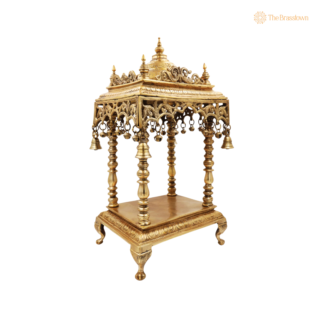 Grand Brass Temple Mandap 21 Inch
