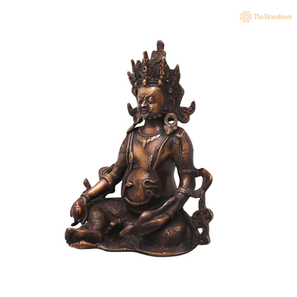 Handcrafted Brass Kubera Idol – Handcrafted Unique Vaishravana Wealth Murti for Vastu, Pooja, Home Mandir, Décor &amp; Spiritual Gifting 10 Inch