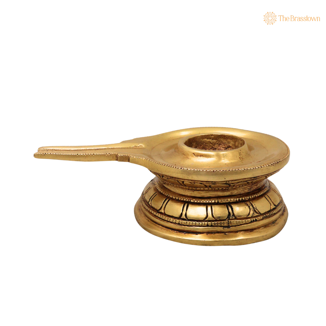 Brass Saligrama Stand Peetham – Shaligram Shila Peedam for Vishnu Narayana Pooja, Mandir &amp; Vaishnava Worship 1.5 Inch